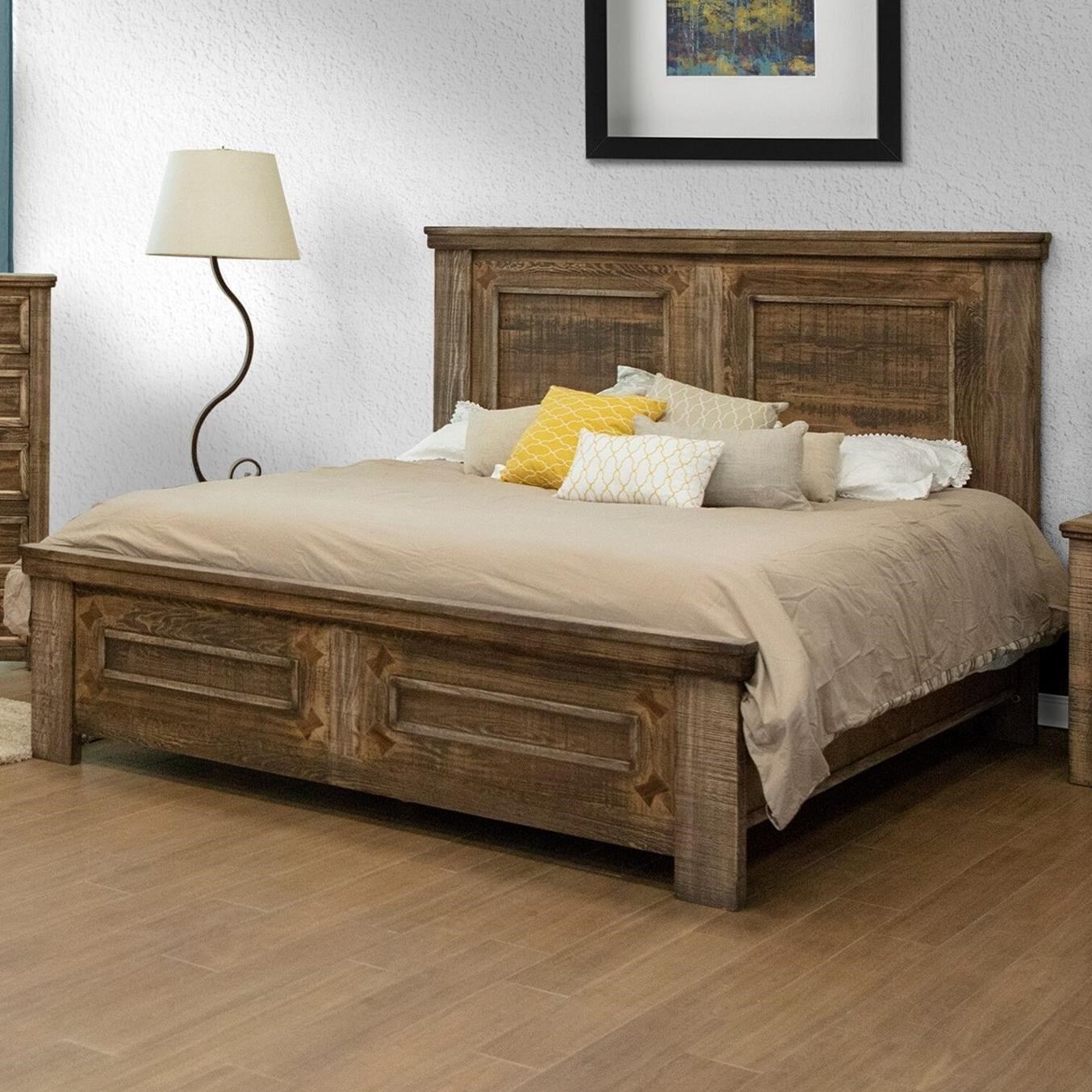 International Furniture Direct Montana IFD1141HBDEK+PLTEK Rustic Solid